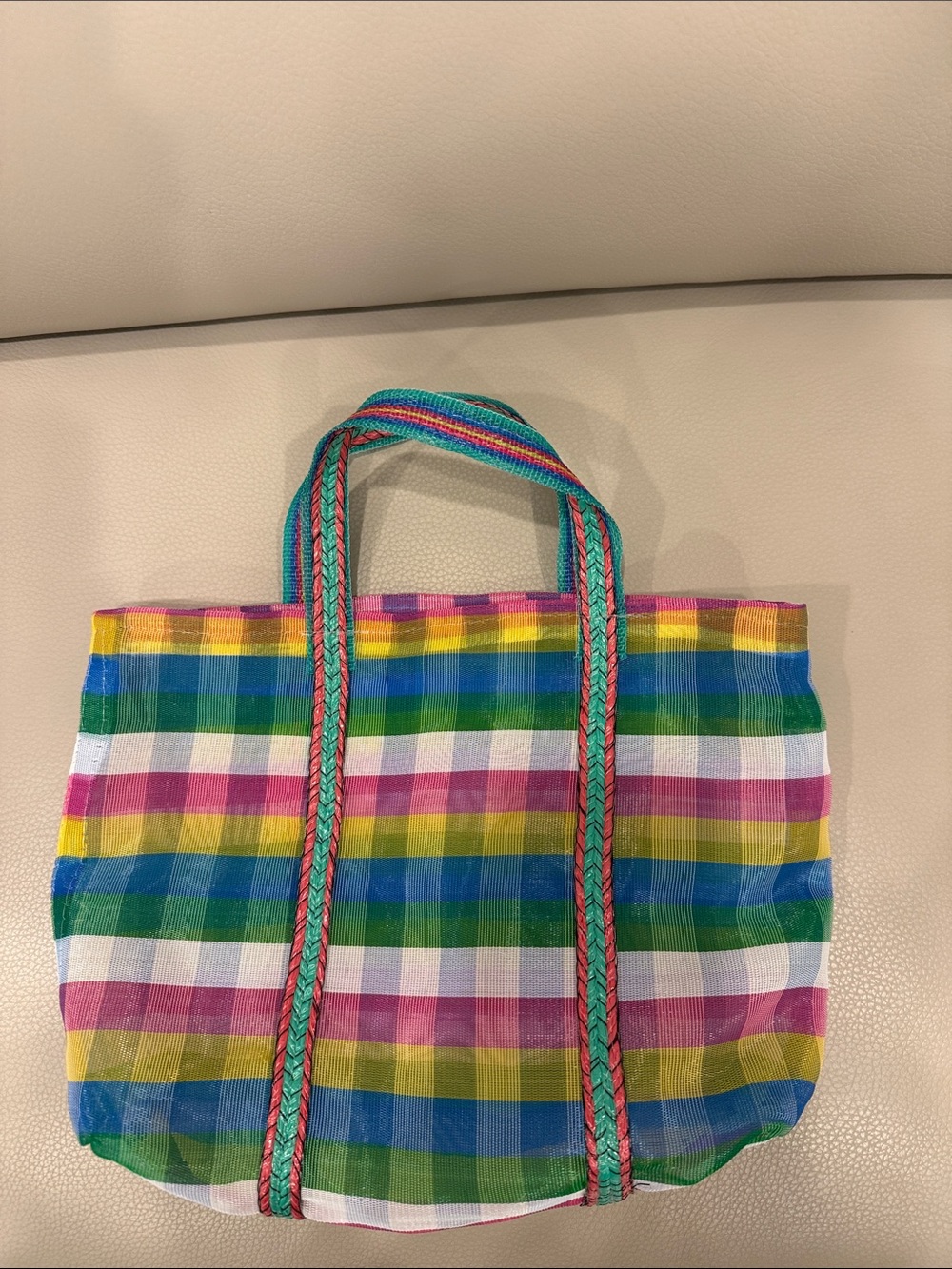 Taiwanese Woven Market Bag Colorful Sturdy Tote 茄芷袋